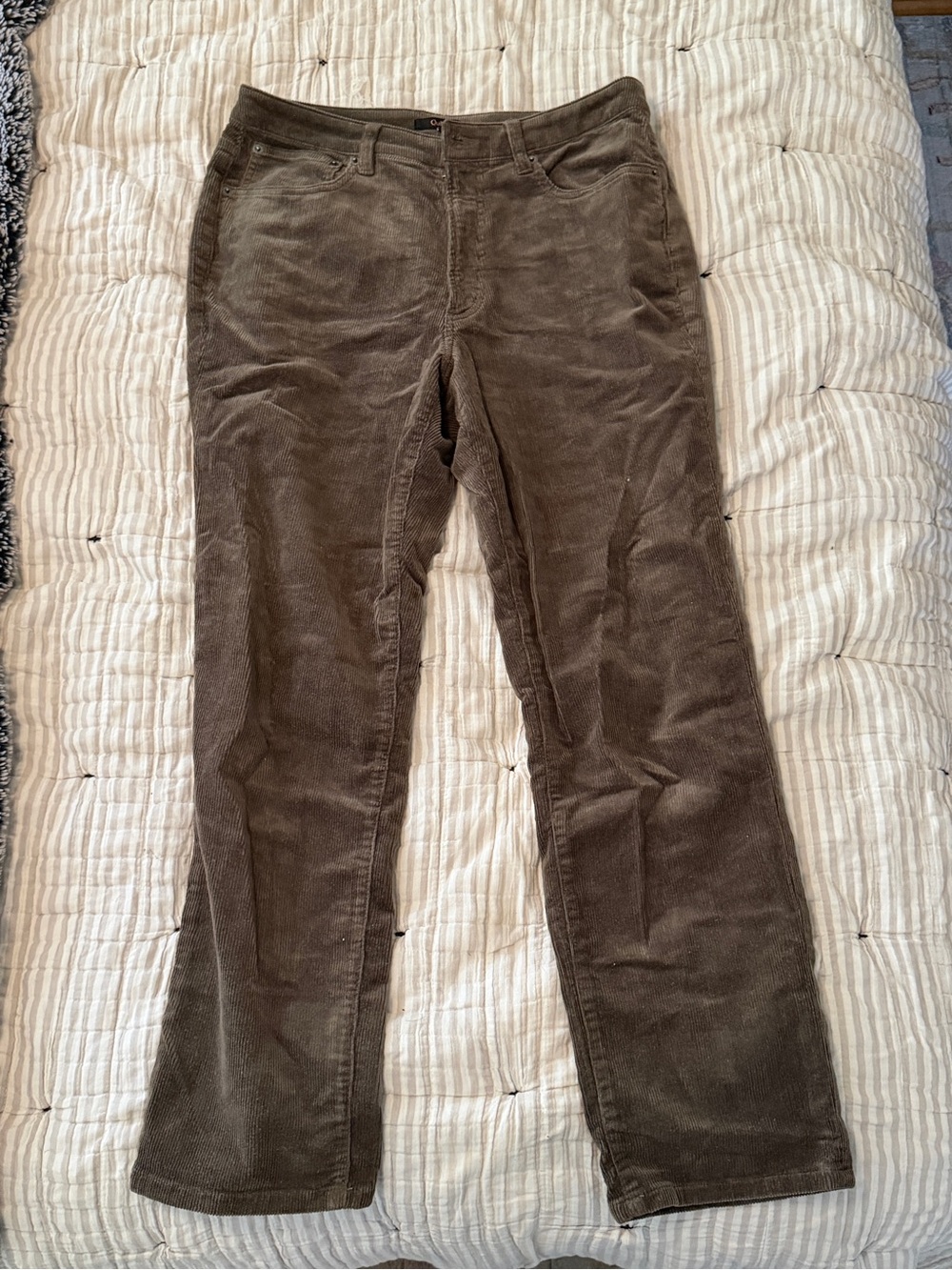 Quince Organic Stretch Corduroy Straight Leg Pants - Seaweed